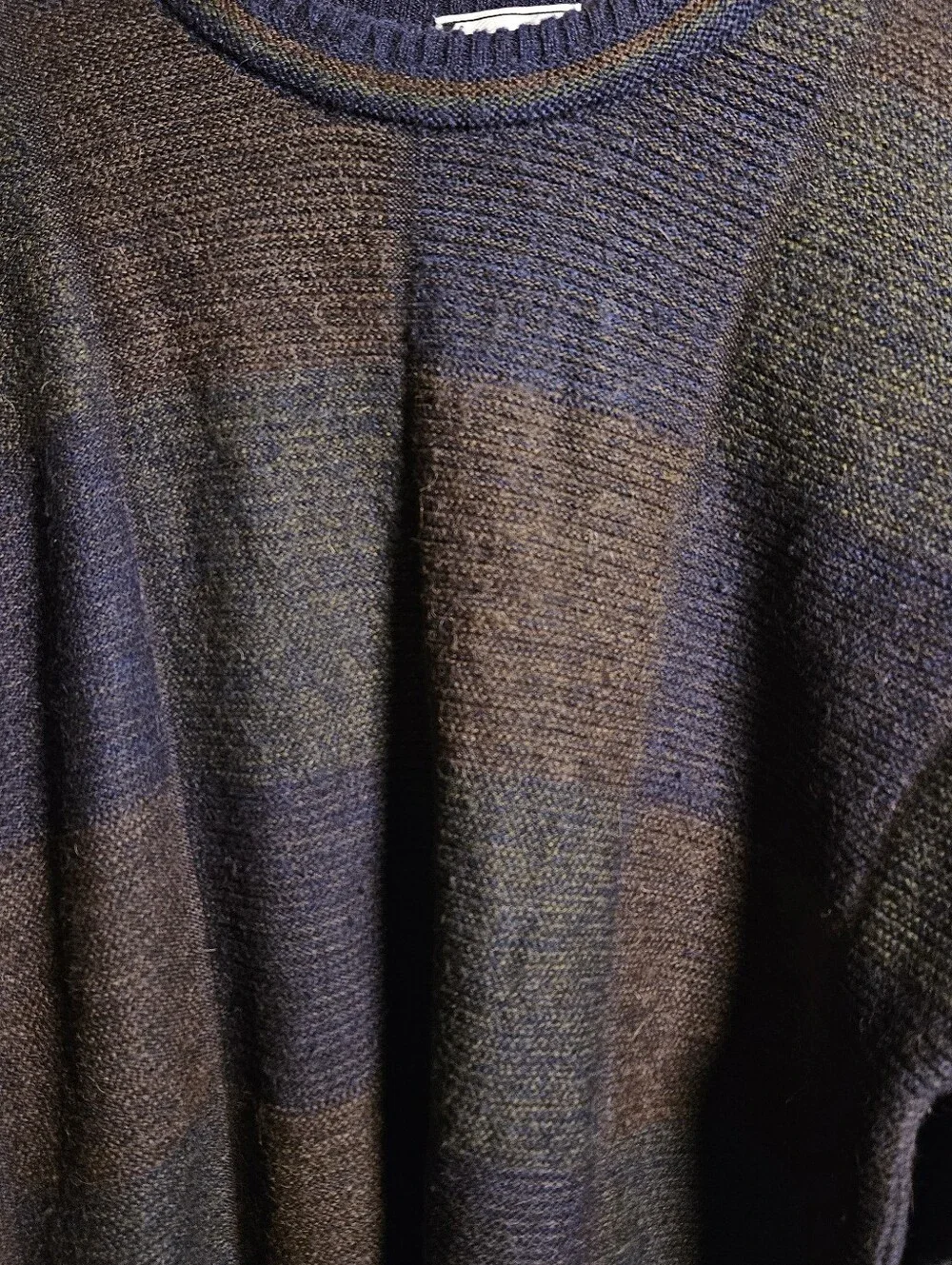 VGT 90'S COLOR BLOCK ALPACA WOOL BLEND, GRUNGE AESTHETIC ,COLOR BLOCK